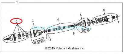 Граната переднего привода наружная для Polaris RZR XP1000 / Hight Lifter OEM: 1333942