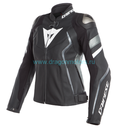 Куртка кожаная DAINESE AVRO 4 LADY - BLACK-MATT/ANTHRACITE/WHITE