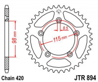 JT звезда задняя JTR894.48