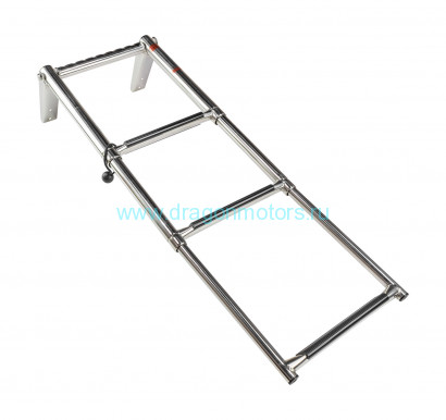 Лесенка телескопическая, нержавеющая сталь, 3 ступени