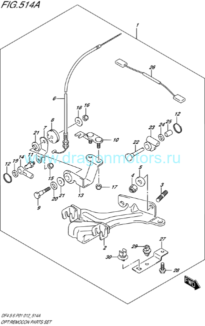 Комплект для установки дистанционного управления Suzuki DF4-5-6 (67130-91J02-000)