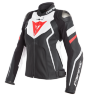 Куртка кожаная DAINESE AVRO 4 LADY - BLACK-MATT/WHITE/FLUO-RED