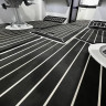 Комплект палубного покрытия для Yamaha CR-27, тик черный, белая полоса, с обкладкой, Marine Rocket