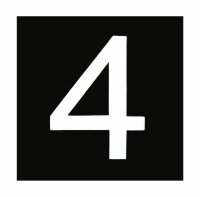 Знак номера 4, белый