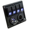Панель бортового питания 4 переключателя, USB зарядка, разъем прикуривателя