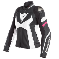Куртка кожаная DAINESE AVRO 4 LADY - BLACK-MATT/WHITE/FUCSIA
