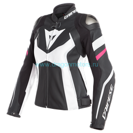 Куртка кожаная DAINESE AVRO 4 LADY - BLACK-MATT/WHITE/FUCSIA