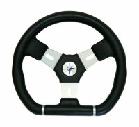 Рулевое колесо ELBA SPORT обод черный, спицы серебряные д. 320 мм