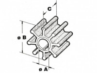 Крыльчатка помпы JABSCO/JOHNSON/VOLVO OEM: 500116GX;673-0001;09-1026B; (Osculati) 16.194.04 