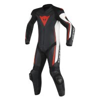 Комбинезон кожаный DAINESE ASSEN PERF PROF. - BLACK/WHITE/RED-FLUO
