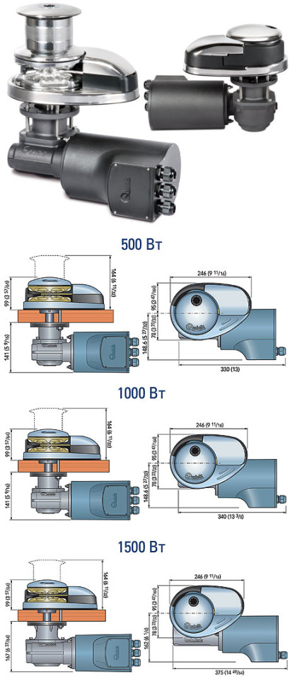 Якорная лебедка «Prince DP3», 1500 Вт, 12 В, с барабаном, цепь 10 мм (10252555)