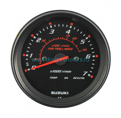 Тахометр 4", 7000 об/мин, Suzuki DF40A-140A/200A, черный - 34200-93J40-000