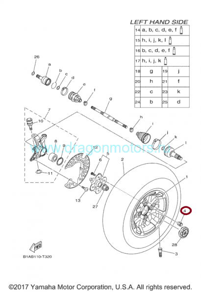 Гайка диска для квадроцикла Yamaha 90179-10032-00