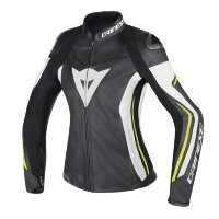 Куртка кожаная DAINESE ASSEN LADY - BLACK/WHITE/YELLOW-FLUO