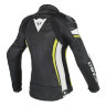 Куртка кожаная DAINESE ASSEN LADY - BLACK/WHITE/YELLOW-FLUO