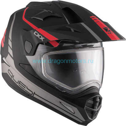 Шлем CKX QUEST RSV Straightline с электрическим визором Matt red