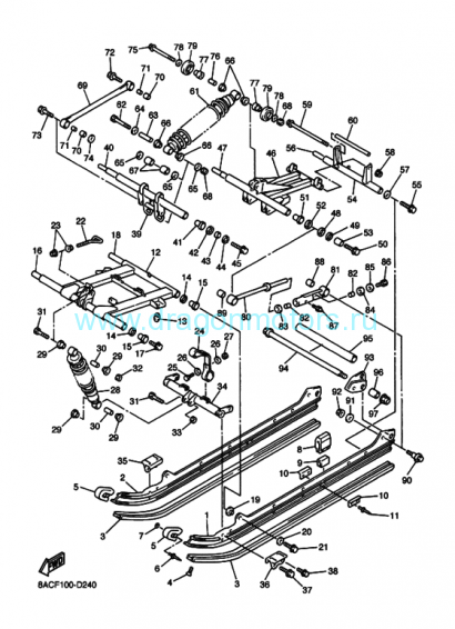 Амортизатор Yamaha VK 540 III - 8AC-47480-50-00
