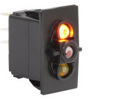 Клавишный выключатель, 2 светодиода, трехпозиционный, с возвратной пружиной, без клавиши (10265574)