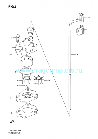 Пыльник верхней водяной трубки Suzuki DF 2.5 2009- 17563-97J10-000