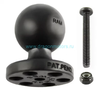 RAP-395T-BBU универсальный шар RAM 25 мм (1") с круглой площадкой, винт с гайкой