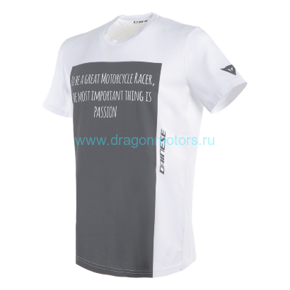 Футболка мужская DAINESE RACER-PASSION - WHITE/ANTHRACITE