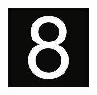 Знак номера 8, белый