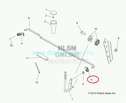 Клипса кулисы КПП Polaris 5436722