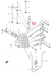 Прокладка впускного коллектора Suzuki DF 60-70 2002-2009 13119-99E10-000